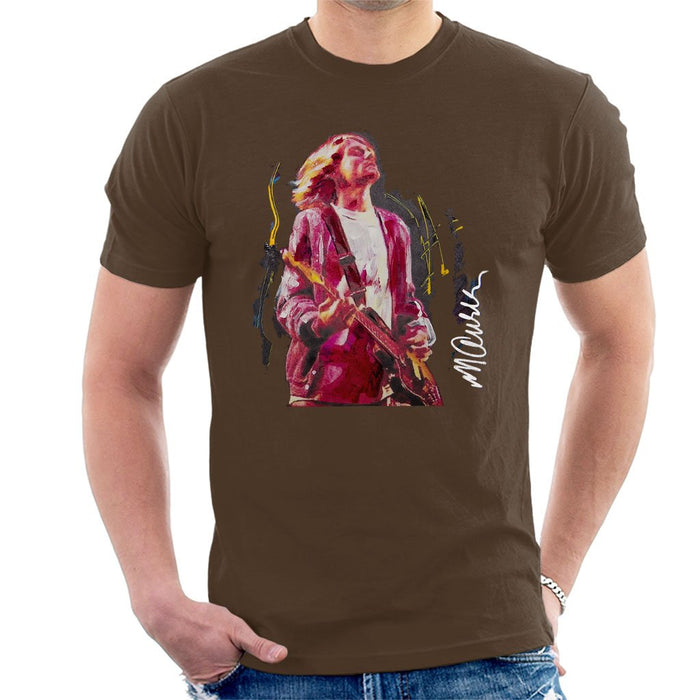 Sidney Maurer Original Portrait Of Kurt Cobain Guitar Mens T-Shirt - Mens T-Shirt