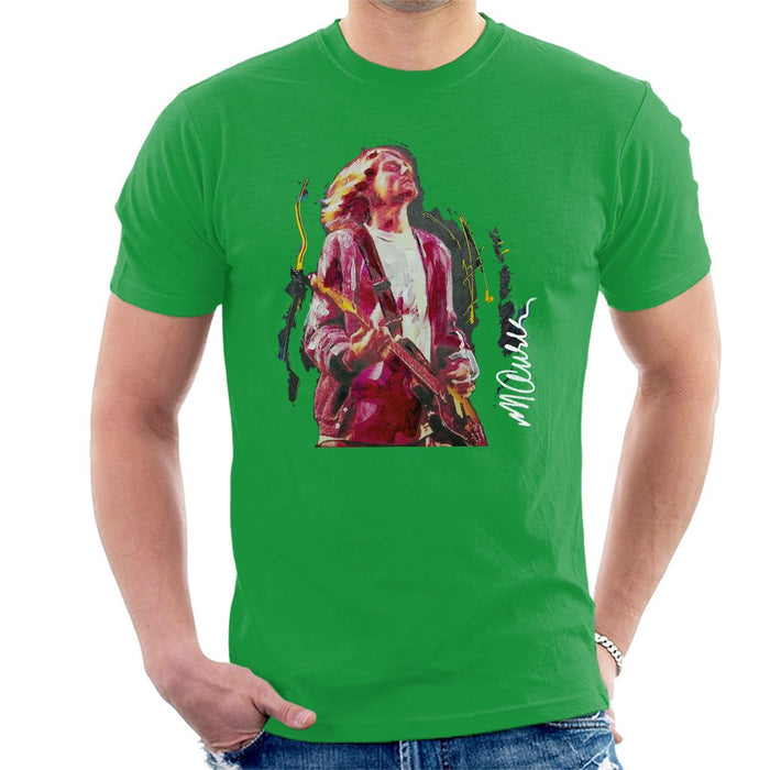 Sidney Maurer Original Portrait Of Kurt Cobain Guitar Mens T-Shirt - Mens T-Shirt