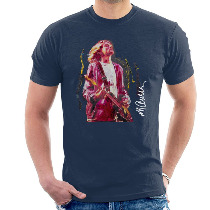 Sidney Maurer Original Portrait Of Kurt Cobain Guitar Mens T-Shirt - Mens T-Shirt