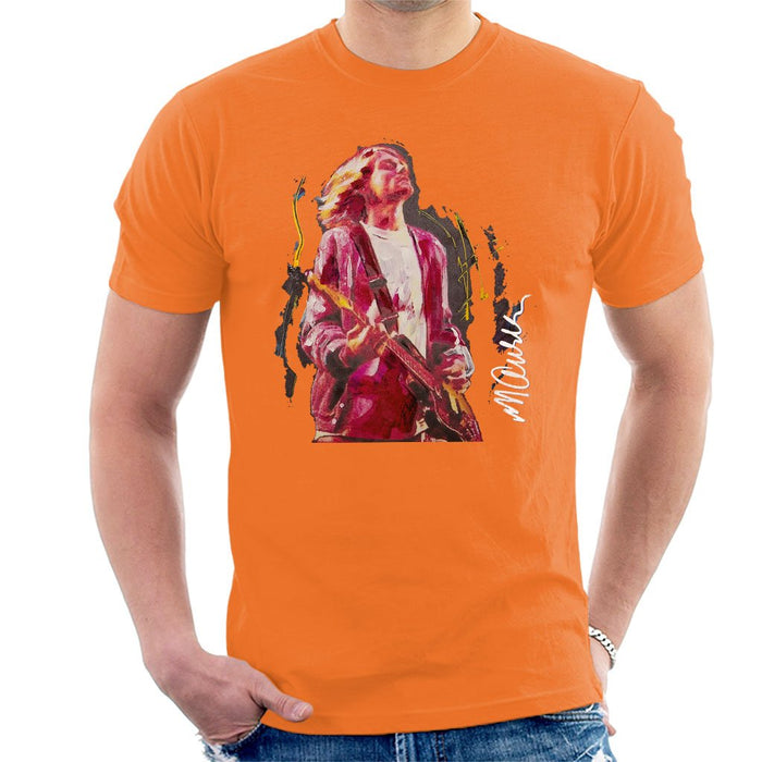 Sidney Maurer Original Portrait Of Kurt Cobain Guitar Mens T-Shirt - Mens T-Shirt