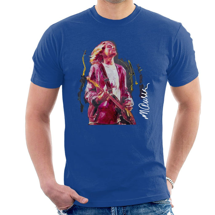 Sidney Maurer Original Portrait Of Kurt Cobain Guitar Mens T-Shirt - Mens T-Shirt