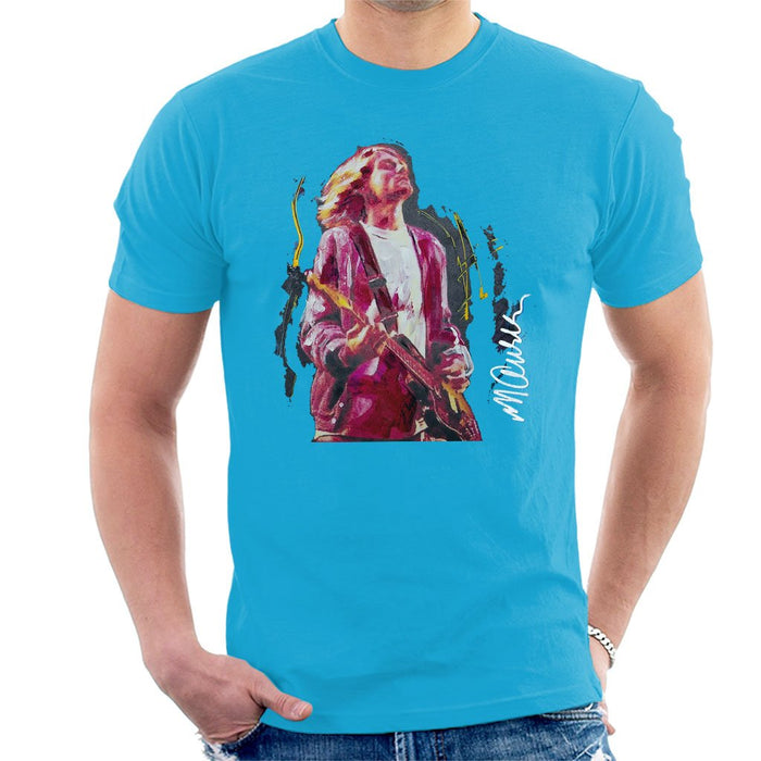 Sidney Maurer Original Portrait Of Kurt Cobain Guitar Mens T-Shirt - Mens T-Shirt