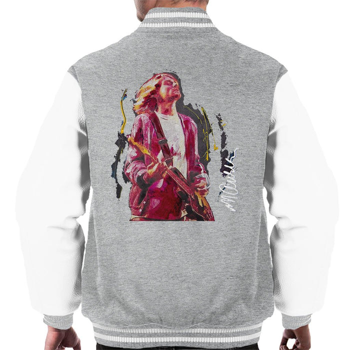 Sidney Maurer Original Portrait Of Kurt Cobain Guitar Mens Varsity Jacket - Mens Varsity Jacket