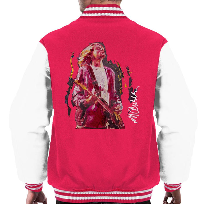 Sidney Maurer Original Portrait Of Kurt Cobain Guitar Mens Varsity Jacket - Mens Varsity Jacket