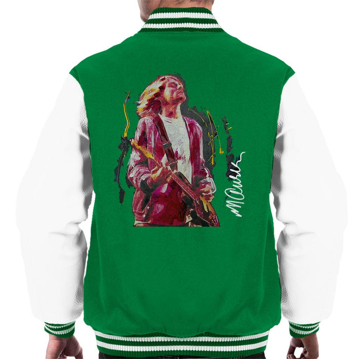 Sidney Maurer Original Portrait Of Kurt Cobain Guitar Mens Varsity Jacket - Mens Varsity Jacket