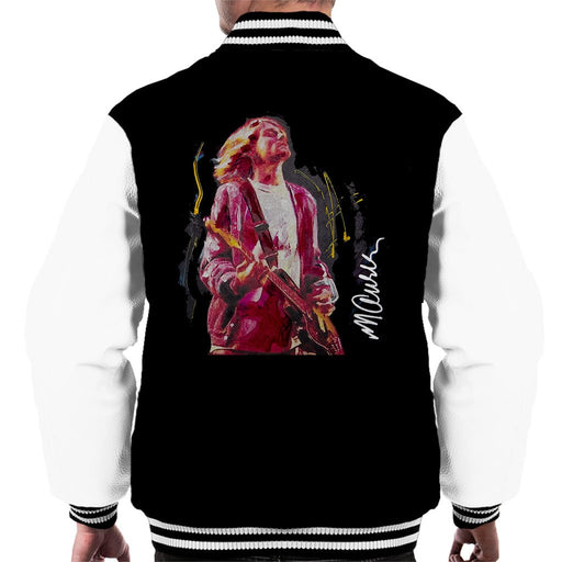 Sidney Maurer Original Portrait Of Kurt Cobain Guitar Mens Varsity Jacket - Mens Varsity Jacket