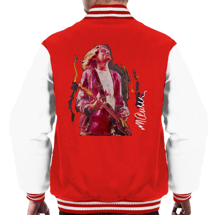 Sidney Maurer Original Portrait Of Kurt Cobain Guitar Mens Varsity Jacket - Mens Varsity Jacket