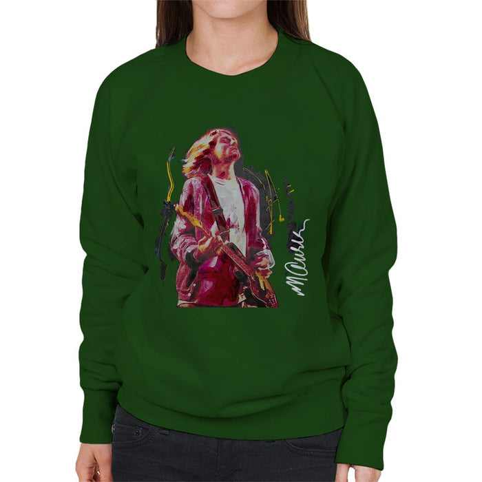 Sidney Maurer Original Portrait Of Kurt Cobain Guitar Womens Sweatshirt - Womens Sweatshirt