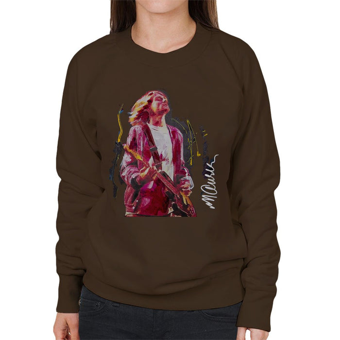 Sidney Maurer Original Portrait Of Kurt Cobain Guitar Womens Sweatshirt - Womens Sweatshirt