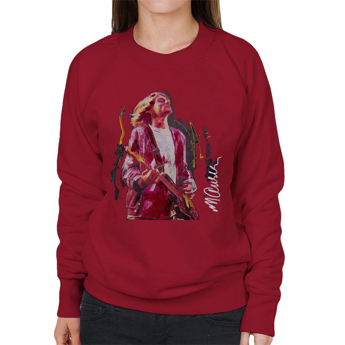Sidney Maurer Original Portrait Of Kurt Cobain Guitar Womens Sweatshirt - Womens Sweatshirt