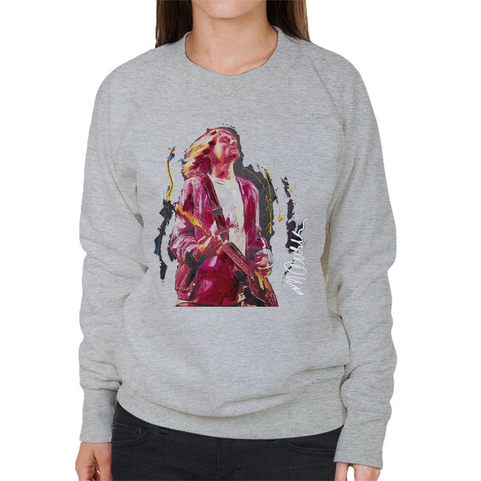 Sidney Maurer Original Portrait Of Kurt Cobain Guitar Womens Sweatshirt - Womens Sweatshirt