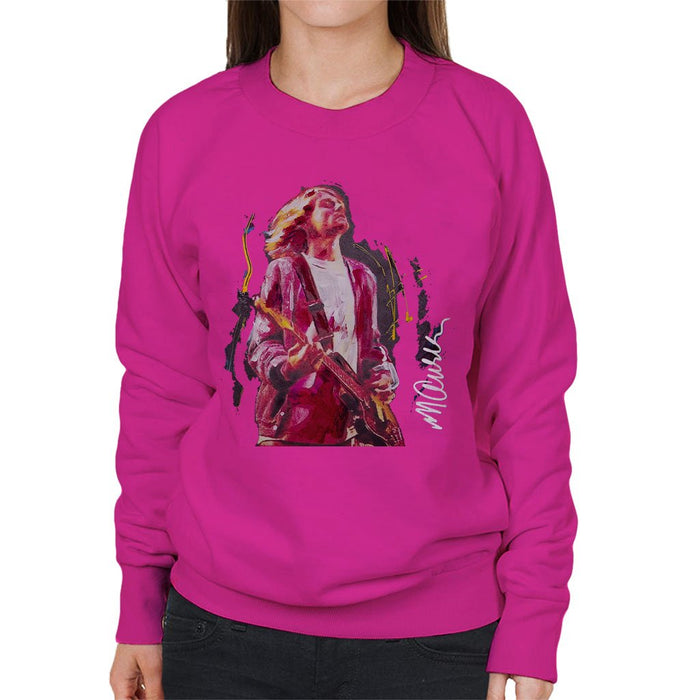Sidney Maurer Original Portrait Of Kurt Cobain Guitar Womens Sweatshirt - Womens Sweatshirt
