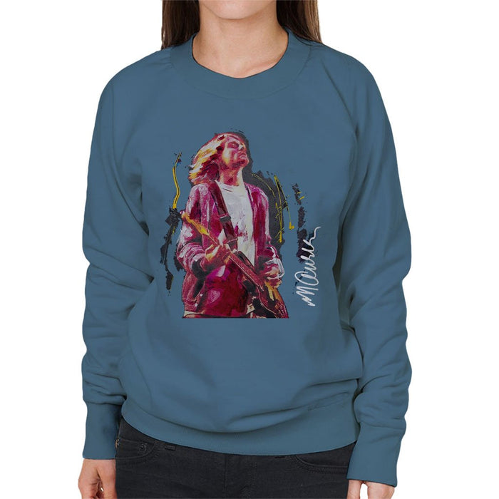 Sidney Maurer Original Portrait Of Kurt Cobain Guitar Womens Sweatshirt - Womens Sweatshirt