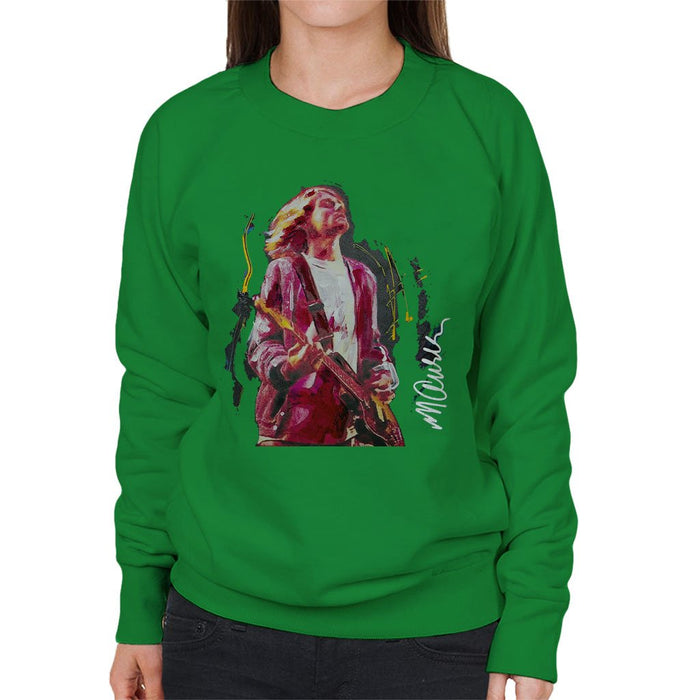 Sidney Maurer Original Portrait Of Kurt Cobain Guitar Womens Sweatshirt - Womens Sweatshirt