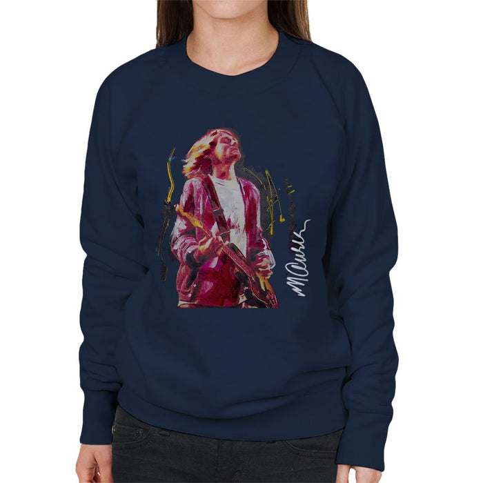 Sidney Maurer Original Portrait Of Kurt Cobain Guitar Womens Sweatshirt - Womens Sweatshirt