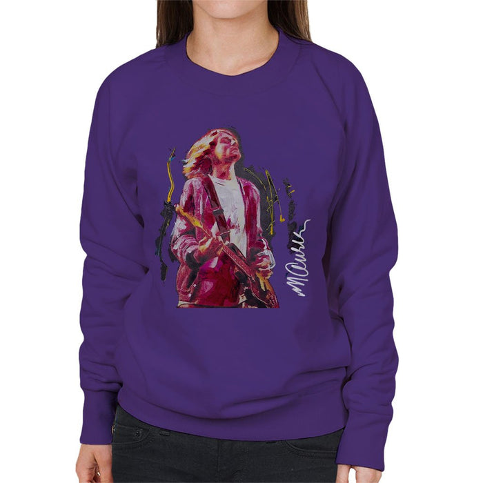 Sidney Maurer Original Portrait Of Kurt Cobain Guitar Womens Sweatshirt - Womens Sweatshirt