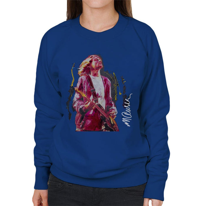 Sidney Maurer Original Portrait Of Kurt Cobain Guitar Womens Sweatshirt - Womens Sweatshirt