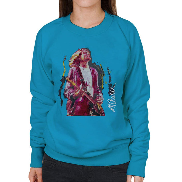Sidney Maurer Original Portrait Of Kurt Cobain Guitar Womens Sweatshirt - Womens Sweatshirt