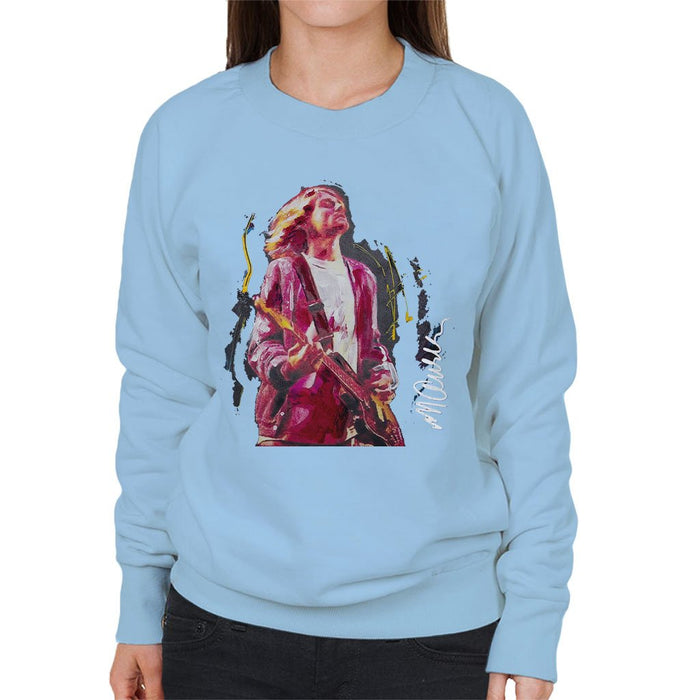 Sidney Maurer Original Portrait Of Kurt Cobain Guitar Womens Sweatshirt - Womens Sweatshirt