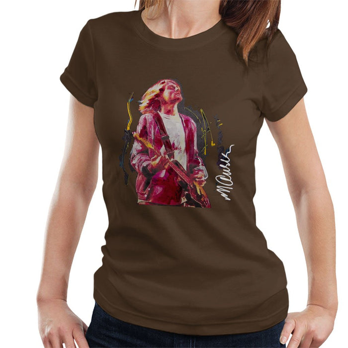 Sidney Maurer Original Portrait Of Kurt Cobain Guitar Womens T-Shirt - Womens T-Shirt
