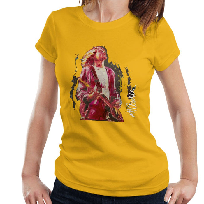 Sidney Maurer Original Portrait Of Kurt Cobain Guitar Womens T-Shirt - Womens T-Shirt