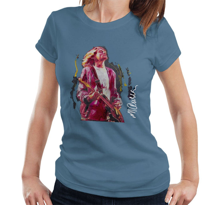 Sidney Maurer Original Portrait Of Kurt Cobain Guitar Womens T-Shirt - Womens T-Shirt