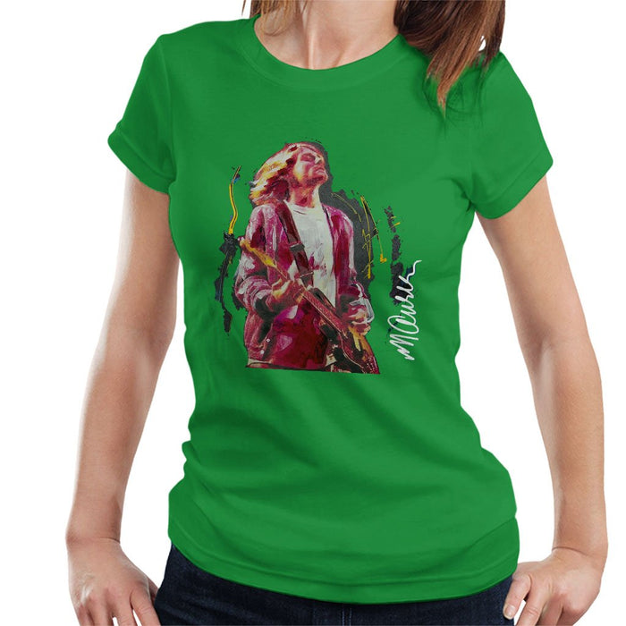 Sidney Maurer Original Portrait Of Kurt Cobain Guitar Womens T-Shirt - Womens T-Shirt