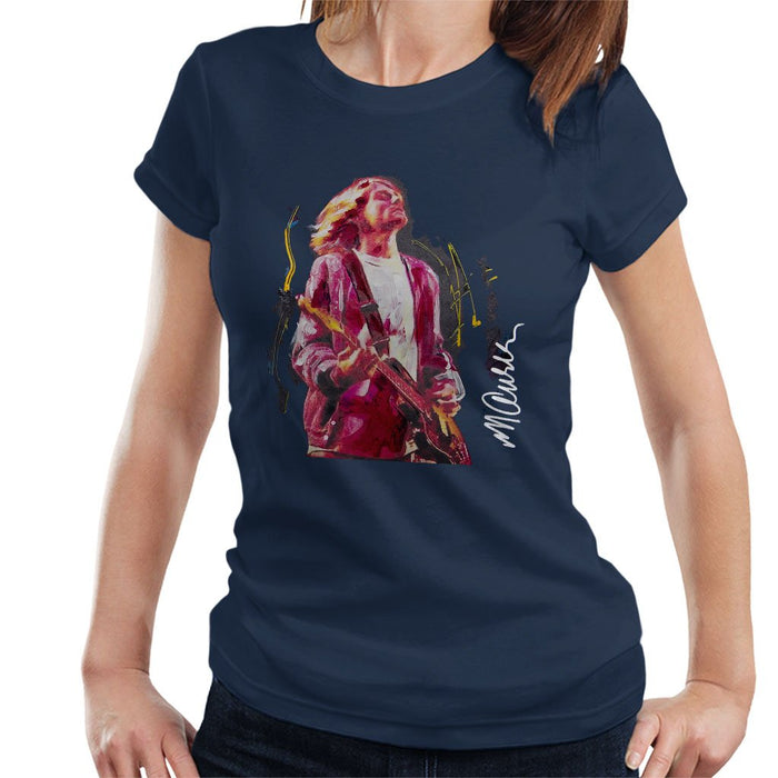 Sidney Maurer Original Portrait Of Kurt Cobain Guitar Womens T-Shirt - Womens T-Shirt