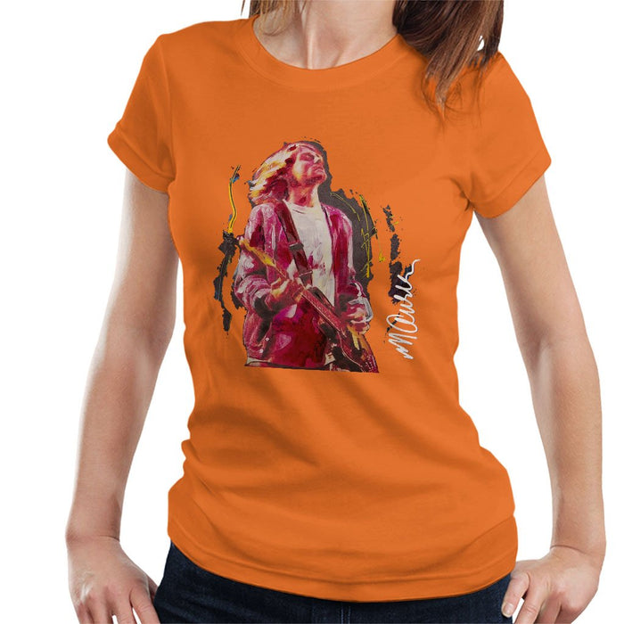 Sidney Maurer Original Portrait Of Kurt Cobain Guitar Womens T-Shirt - Womens T-Shirt