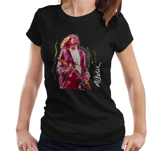 Sidney Maurer Original Portrait Of Kurt Cobain Guitar Womens T-Shirt - Womens T-Shirt