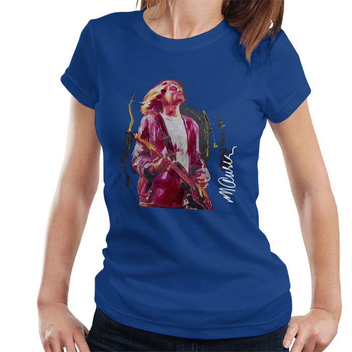 Sidney Maurer Original Portrait Of Kurt Cobain Guitar Womens T-Shirt - Womens T-Shirt