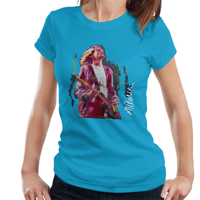 Sidney Maurer Original Portrait Of Kurt Cobain Guitar Womens T-Shirt - Womens T-Shirt
