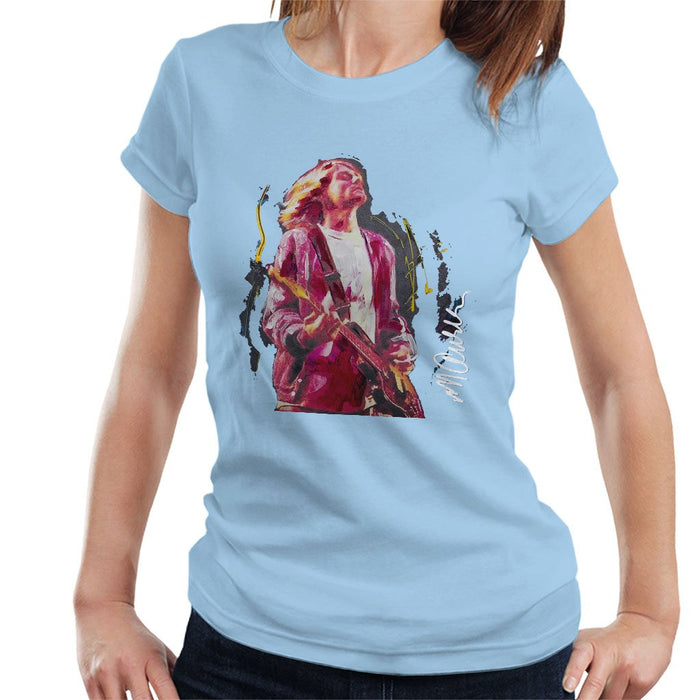 Sidney Maurer Original Portrait Of Kurt Cobain Guitar Womens T-Shirt - Womens T-Shirt