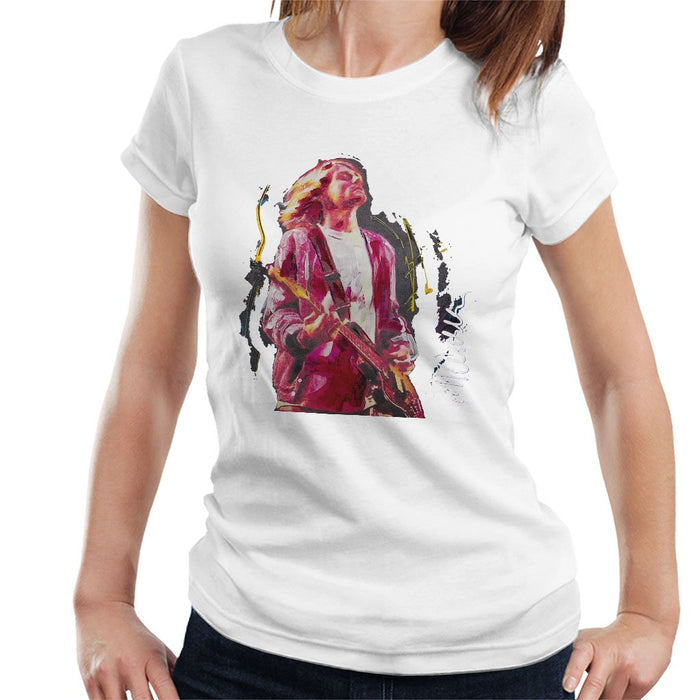 Sidney Maurer Original Portrait Of Kurt Cobain Guitar Womens T-Shirt - Womens T-Shirt