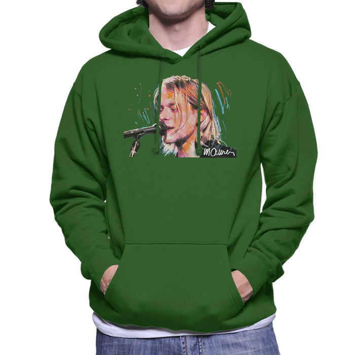 Sidney Maurer Original Portrait Of Kurt Cobain Singing Mens Hooded Sweatshirt - Mens Hooded Sweatshirt