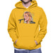 Sidney Maurer Original Portrait Of Kurt Cobain Singing Mens Hooded Sweatshirt - Small / Gold - Mens Hooded Sweatshirt