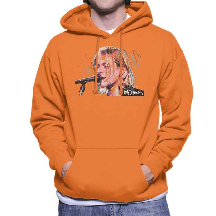Sidney Maurer Original Portrait Of Kurt Cobain Singing Mens Hooded Sweatshirt - Mens Hooded Sweatshirt