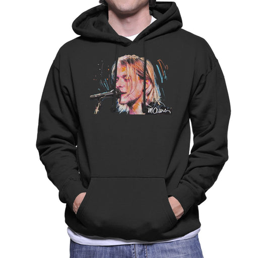Sidney Maurer Original Portrait Of Kurt Cobain Singing Mens Hooded Sweatshirt - Mens Hooded Sweatshirt