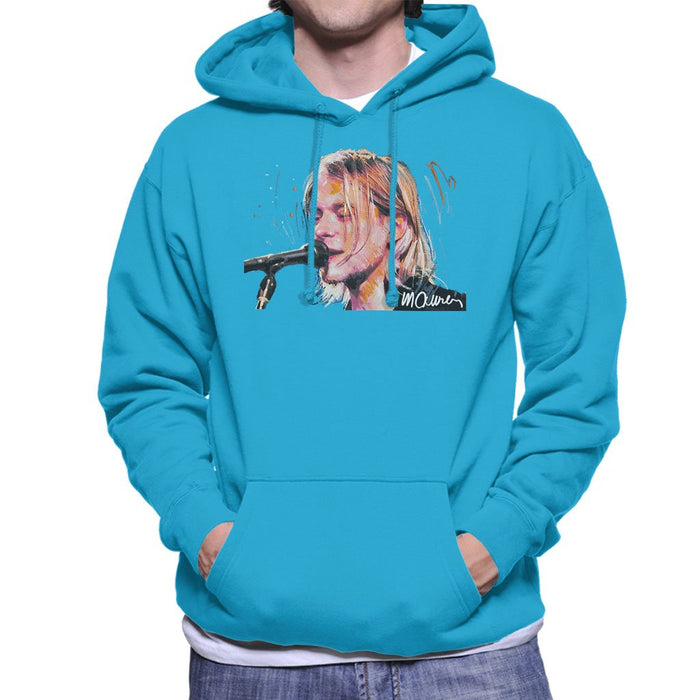 Sidney Maurer Original Portrait Of Kurt Cobain Singing Mens Hooded Sweatshirt - Mens Hooded Sweatshirt