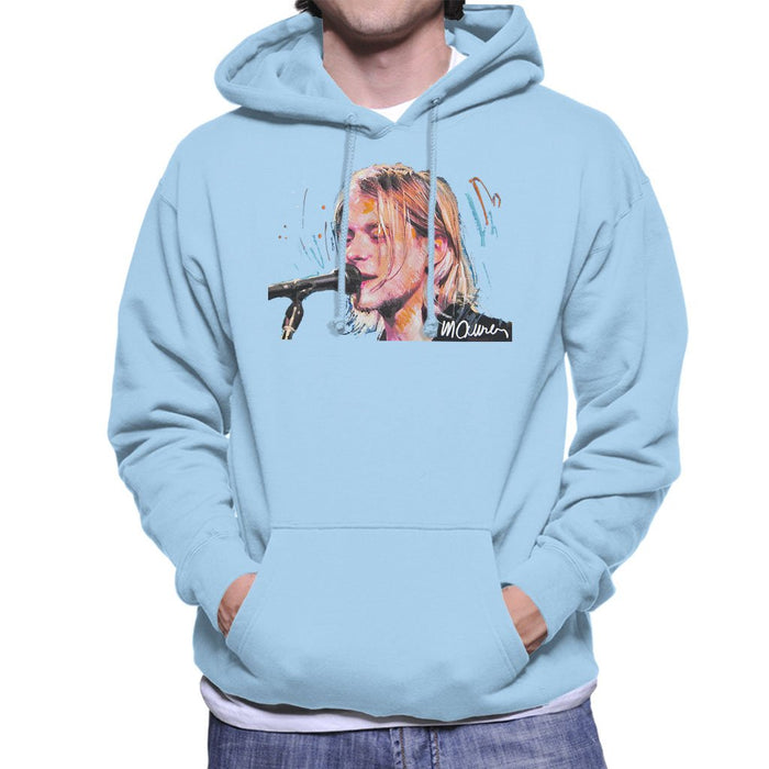Sidney Maurer Original Portrait Of Kurt Cobain Singing Mens Hooded Sweatshirt - Mens Hooded Sweatshirt