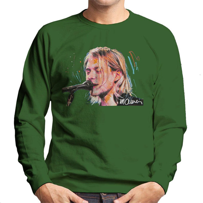Sidney Maurer Original Portrait Of Kurt Cobain Singing Mens Sweatshirt - Mens Sweatshirt