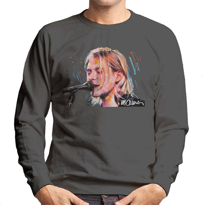 Sidney Maurer Original Portrait Of Kurt Cobain Singing Mens Sweatshirt - Mens Sweatshirt