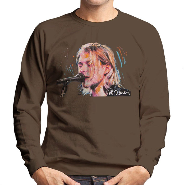 Sidney Maurer Original Portrait Of Kurt Cobain Singing Mens Sweatshirt - Mens Sweatshirt
