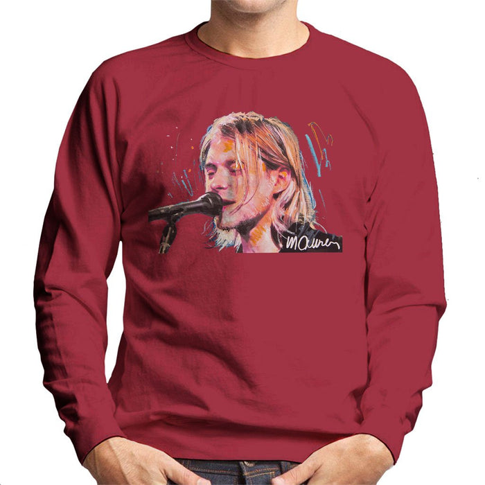 Sidney Maurer Original Portrait Of Kurt Cobain Singing Mens Sweatshirt - Mens Sweatshirt