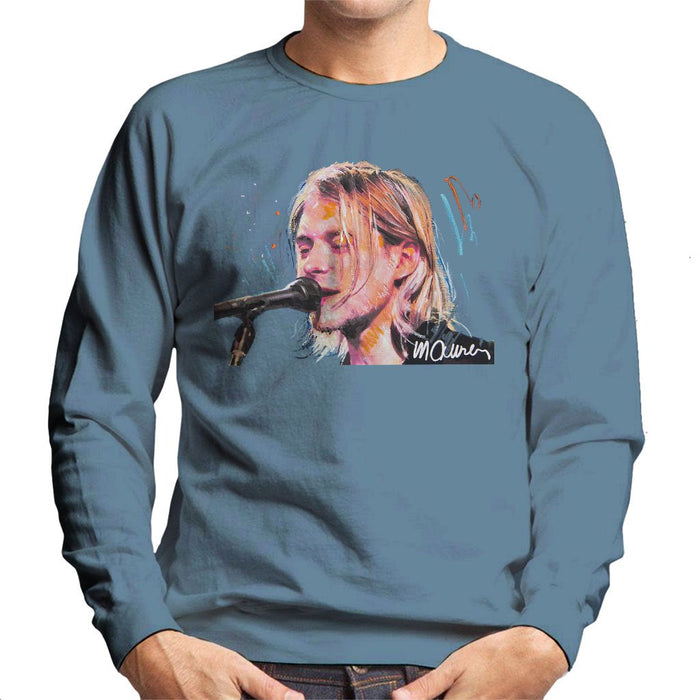 Sidney Maurer Original Portrait Of Kurt Cobain Singing Mens Sweatshirt - Mens Sweatshirt