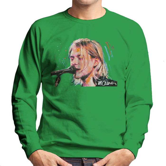 Sidney Maurer Original Portrait Of Kurt Cobain Singing Mens Sweatshirt - Mens Sweatshirt