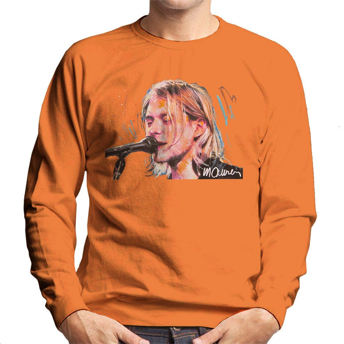 Sidney Maurer Original Portrait Of Kurt Cobain Singing Mens Sweatshirt - Mens Sweatshirt