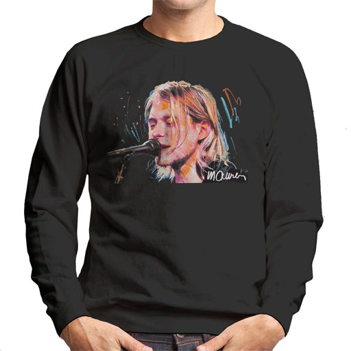 Sidney Maurer Original Portrait Of Kurt Cobain Singing Mens Sweatshirt - Mens Sweatshirt