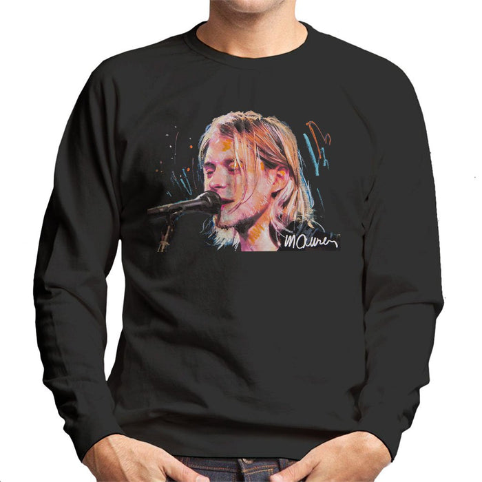 Sidney Maurer Original Portrait Of Kurt Cobain Singing Mens Sweatshirt - Mens Sweatshirt