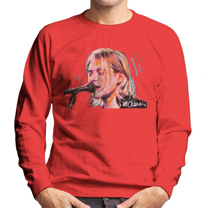 Sidney Maurer Original Portrait Of Kurt Cobain Singing Mens Sweatshirt - Mens Sweatshirt